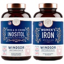 Inositol en vrouwen IJzertabletten Vruchtbaarheid en zwangerschap ondersteuning bundel door Windsor Botanicals