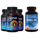 BioEmblem Antarctische Krill Oil Supplement Kurkuma Curcumin met klinisch bestudeerd TurmiPure - gezamenlijke ondersteuning, gezonde ontsteking Kurkuma Supplementen