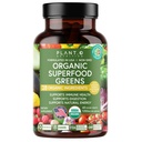 Plant.O Biologische Super Greens [Fruit & Veggie Supplement] Hoge Absorptie Antioxidanten van Groene Poeder met Alfalfa, Beetwortel, Tart Cherry voor Immune Support, Gut Health, Energie, 60 Veggie tabletten