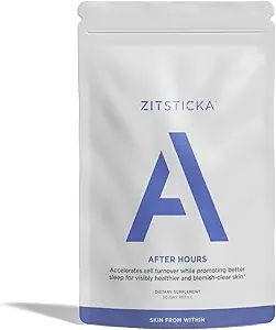 ZitSticka Vitamin Acne Supplement for Cystic Acne w/ 30 Natural Caps for Women and Men, Supplements for Hormonal Support, Skin Clarity, Dark Spots - Dermatologist Tested (After Hours Refill Pack)
