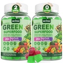 Super Greens Gummies, Greens Superfood Powder Alternative w/Spirulina, Chlorella, Prebiotic Fiber, Probiotic, Fruit Veggie, Dagelijkse groente voor spijsvertering & Gut Health, Immuniteit, Focus, 120 Ct