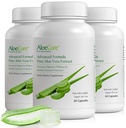 AloëCure Organische Aloë Vera Capsules, 160.000 mg Innerlijke Aloë Leaf Equivalent per Serving, Support Gut, Digestief, & Immune Health, helpt bij het handhaven van evenwichtige maagzuur, Aloin Free, 60Caps x 3Btl