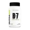 NutraBio Biotine (Vitamine B-7) Supplement, 5000 mcg - Kan helpen bevorderen gezond haar, huid en nagels, 90 plantaardige capsules
