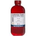 Vrai Or colloïdal (50 ppm) - 99,99+% Pureté - 250 mL (8,45 Fl Oz) dans une bouteille en plastique sans BPA claire, 1 Compte (paquet de 1)