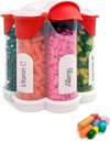 Extra grote pil Organizer dagelijks, wekelijks, maandelijkse supplement fles, schattige Blossom pil Dispenser met 7 XL Compartments, Easy-Open pil Box voor vitamines, Medicijnen, Labels inbegrepen (Rode)