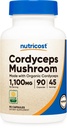 Nutricost Cordyceps Capsules de champignons 1100mg, 45 portions - CAOF certifiées biologiques, végétariennes, sans gluten, 550mg par gélule (90 capsules)