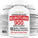 Neuropathie Ondersteuning Zenuwsupplement met 900 mg zuiver Alpha Lipoïnezuur - maximale sterkte formule, versterken zenuwen in vingers, handen, tenen, & voeten - beste perifere verlichting ondersteuning - 180 capsules