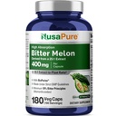 NusaPure Bitter Melon Extrait 10 000 mg 180 Caps végétaliens (100 % végétariens, non-OGM, sans gluten, principes amers de 10 %) Biopérine