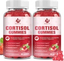(2 Pack) Cortisol supplement Gummies voor vrouwen met Rhodiola Rosea, Ashwagandha, Magnesium, Balanced Cortisol, Zzz Support, Non-GMO,120 Gummies
