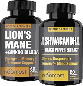 NooMost Lions Mane en Ashwagandha met Gingko Biloba en Black Pepper