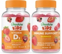 Levensvatbare vitamine D Kids + Immune Support Kids, Gummies Bundle - Grote Proeverij, Vitamine Supplement, Glutenvrij, GGO-vrij, Kauwgom