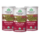 INDE ORGANIQUE Poudre de Psyllium à base de plantes - Supplément de fibre entière de musc, support de digestion, végétalien, sans gluten, USDA certifié biologique, non OGM, soluble et insoluble source de fibre - 12 oz (paquet de 3)