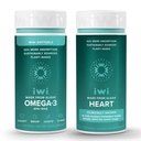 Iwi Omega-3 Minis & Heart Omega-3 Bundel, 30 Servers, Vegan Plant Based Algen Omega 3, Krill & Fish Oil Alternative, No Fishy Aftersmaak