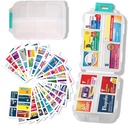 Grote Pillen Organisator met Medicine Labels - 7 Dagen Reizen Dagelijkse Container, Mini Medication Storage Case (White, 161 Labels)