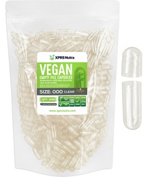 XPRS Nutra Vegan Maat 000 Lege Capsules - 1000 Tel helder Lege Vegan Capsules - Vegetarisch - DIY Plantaardige Capsules vullen - Veggie Pillen Pillen