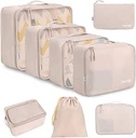 BAGAIL 8 Set verpakking Kubus Bagage verpakking Organizers voor Travel Accessoires-Cream