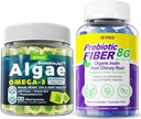Vegan Omega 3 Gummies 1000mg + Prebiotic Fiber Gummies voor volwassenen 8g
