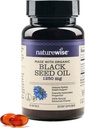 NatureWise Black Seed Oil Softgels 1250 mg - met 100% Organic Cold Pressed Nigella Sativa - Omega 3 6 9 - Antioxidant Immune Support, Hair & Skin - Non-GMO, Gluten-Free - 60 Softgels[1-Maande levering]