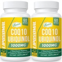 1000mg CoQ10 Softgels liposomiques Meilleure absorption CoQ10 Supplément Ubiquinol Fonction cardiaque et production d'énergie
