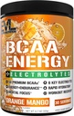 EVL BCAA's Aminozuren Poeder - BCAA Energy Pre Workout Powder for Muscle Recovery Lean Growth and Endurance - Rehydrating Post Workout Recovery Drank with 6 Key Electrolytes - Orange Mango