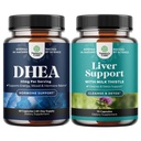 Bundle of DHEA Supplement for Women & Men - Pure DHEA 25mg for Hormone Balance - Dehydroepiandrosteron and Liver Cleanse Detox & Repair - Milk Distel Supplement for Digestie & Immune Health