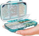 Reizen pil Organisator Compact Medicine Kit voor portemonnee, Portable Pharmacy Pill Box met labels, Vocht-Proof Vitamine & Supplement houder met 7 veilige afdelingen voor thuis & reizen