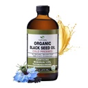 HalalEveryDay Biologische Zwarte Zaadolie - USDA Gecertificeerd, Koud Geperst Glazen Fles 16oz - Meer dan 1,5% Thymochinon Turkish Black Cumin Nigella Sativa Non-GMO 100% Pure Blackseed Oil