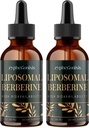 Liposomal Berberine Drops Supplement 3000mg - Hoge Absorptie AMPK Activator, Biologische Berberine HCl Complex met Ceylon Cinnamon & Gember voor Immune & Digestie (4 fl oz)
