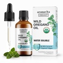 Wateroplosbare Wilde Oregano Olie Biologische Liquid Drops - Oregano Olie voor gezonde Gums en Sore Throats, Digestieve en Immuun Ondersteuning, Ademhalingsgezondheid