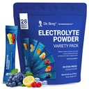 Dr Berg Packs de poudre d'électrolyte sans sucre (paquet de variety) - Mélange quotidien de boissons d'électrolyte - 28 Pouces d'hydratation totales sans sucre - Kéto Packs de poudre d'électrolyte Pas de sucre - 7 saveurs délicieuses