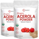 2 Pack of Pure USDA Biologische Acerola Cherry Powder, Natuurlijke en Biologische Vitamine C voor het immuunsysteem, 8 Ounce, Geen GGO, Geen Gluten, Brazilië Oorsprong
