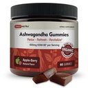 KSM-66 Gummies Ashwagandha - 600mg Extrait de racine biologique par portion - Delicious Natural Apple-Berry Flavor.