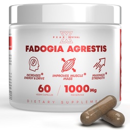 Fadogia Agrestis 1000mg Per Serving Supplement - Krachtig Extract om energie, atletische prestaties en spiermassa te verhogen - Supplementen, Made in The USA (60 Capsules)