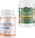 Urolithine Un Supplément 1500MG Plus Protéine de riz brun + Super Greens Supplément en poudre avec électrolytes et herbes toniques