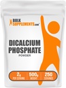 BulkSupplements.com Dicalciumfosfaatpoeder - Calciumsupplement, DCP-supplement - Unflavored & Glutenvrij, 2g per portie, 500g (1.1 lbs) (verpakking van 1)