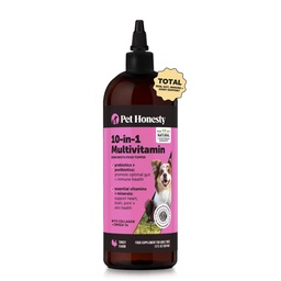 Honden Multivitamine supplement met zalmolie voor honden - Allergie Itch Relief, Digestie, Huid & Coat Health, Liquid Supplement - Hondenvoeding Topper Bone Broth met Prebiotica (12 oz)