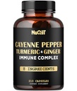 210 Pillen - Cayenne Pepper Capsules Biologische met Kurkuma, Gember, Immune Support Complex als Vlierbessen, Echinacea, Knoflook Bulb - Digestie, Hart Gezondheid & Body Management