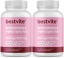 Benfotiamine 150mg / Alpha acide lipoïque 300mg (240 Capsules végétariennes)(120x2) - Pas de stéarate - Vegan - Sans gluten - Non OGM