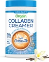 Orgain Collageen Coffee Creamer, 10g Grass Fed Gehydrolyseerde Collagen Peptiden, Franse Vanille - met biologische havermelk poeder, kokosolie, MCT olie, Avocado olie, haar, huid, nagel, & gezamenlijke ondersteuning - 10oz