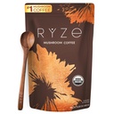 RYZE SUPERFOODS Paddestoelen Koffie USDA Organisch met 6 Adaptogene Paddenstoelen en MCT olie, USA Groeide Instant Koffie voor betere energie, focus, spijsvertering, Immuniteit met Lions Mane & Turkije staart, 30 porties