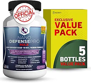 Nano Defense Pro Max Hair Skin and Nails Supplement, Biotin Calcium Magnesium Complex, 60 Capsules, 30-dagen levering (5)