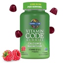 Garden of Life Vitamin Code Calcium Magnesium Gummies met D3 & K2, ondersteunt Bone Health & Bone Strength + Prebiotica & Probiotica voor Digestieve Ondersteuning, Non-GMO, Glutenvrije, 60 Raspberry Gummies