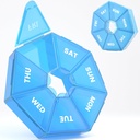 Weekly pil Organizer, 2 Pack Portable Pill Box Medicine case 6 kleuren (Zeven dagen) Nieuwe editie voor vitamine/visolie/pillen/complementen-Arthritis vriendelijk (blauw)