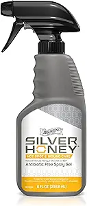 Absorbine Silver Honey Hot Spot & Wound Care Spray Gel 8oz bouteille, Manuka Honey & MicroSilver BG, dédié aux chiens, chats, petits animaux