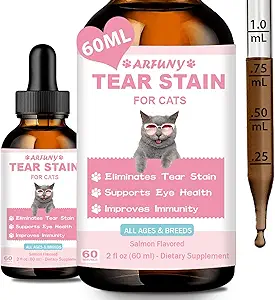 Supplément à la peau pour les chats - Prévenir et éliminer les étamines pour chats - Santé des yeux, Soutien du système immunitaire - avec canneberge, marshmallow, vitamines - Saveur de saumon, 60ML