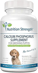Calcium Fosfor voor honden supplement, Zorg voor calcium voor puppies, het bevorderen van gezonde hondenbonus en puppy groeisnelheid, hondenbot supplement, 90 zachte kauwen