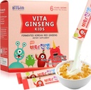 Vita Ginseng Kids, Vitamine D, Zink, 7 Bessen, Banaan, 20 Groenten, Melkpoeder voor Immune Support, Focus and Memory Boost, 30 Packets (1Set)