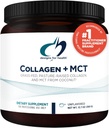 Designs for Health Collageen + MCT, Unflavored - Gehydrolyseerd Grass-Fed Collageen Peptiden met MCT Oil Powder ter bevordering van de geestelijke focus, duurzame energie, huid & Gut Health (30 porties)