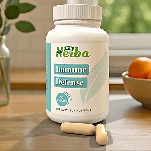 Supplément de défense immunitaire - Formule à base de plantes avec Zinc, Cuivre, Ginger, Echinacea & Ail, Daily Wellness et système immunitaire support pour adultes, 50 capsules