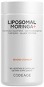 Codeage Liposomal Moringa+ Supplement, 400mg Moringa 50:1 Extract - 20.000mg Moringa Oleifera Leaf Equivalent - Kurkuma, Ashwagandha, Black Pepper, 3-maand levering, Vegan Moringa Powder - 180 Capsules